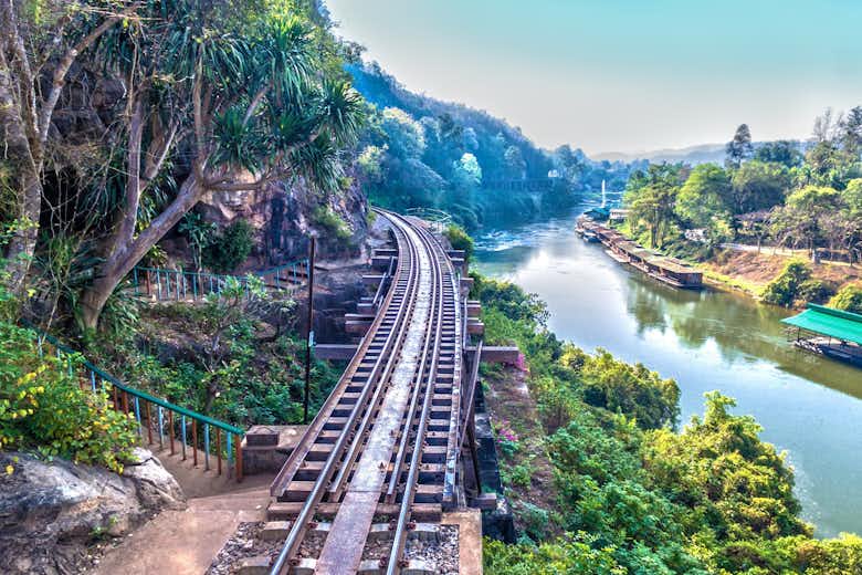 From Bangkok: Erawan National Park Tour - Erawan Waterfall & River Kwai Bridge Booking hotels accommodation trip