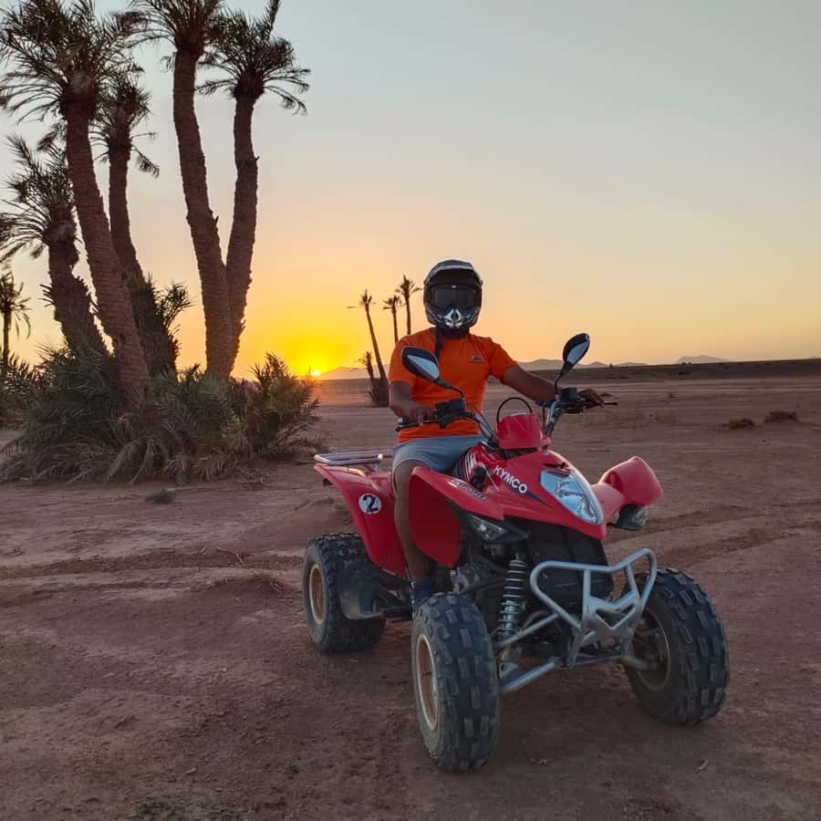 Marrakech: Quad Bike Tour to Palm Oasis and Jbilat Desert Hotels Booking Trips