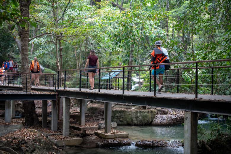 From Bangkok: Erawan National Park Tour - Erawan Waterfall & River Kwai Bridge Booking hotels accommodation trip