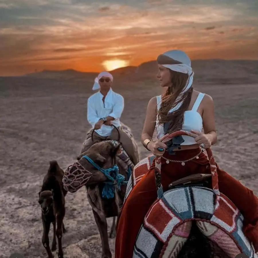 Agafay Desert Sunset Camel trekking tours 