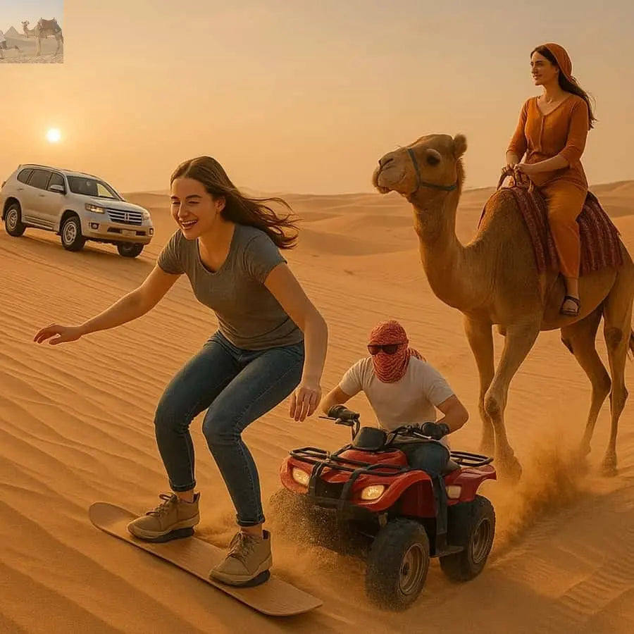 Doha ATV Quad Buggy Dune Bashing Camel Ride Sandboarding 