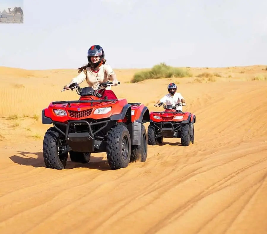 Dubai Desert Safari Camel Ride Sandboarding, Quad Bike 