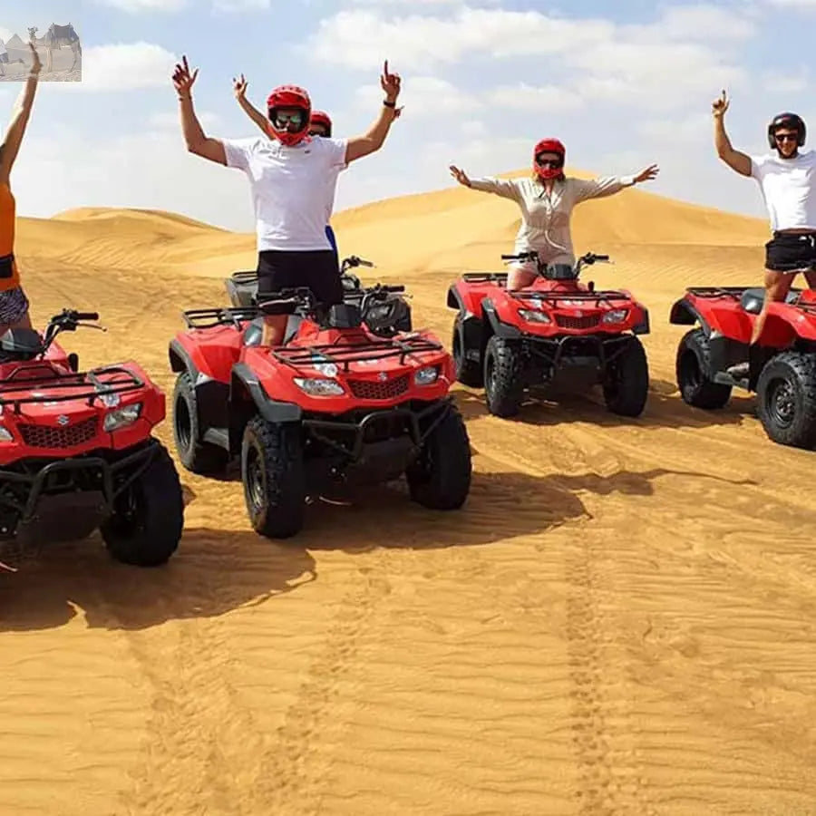 Dubai Desert Safari Camel Ride Sandboarding, Quad Bike 