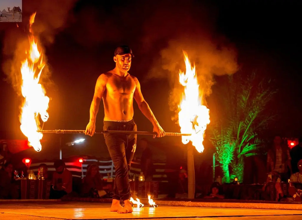 Dubai desert at sunset with a camel ride 