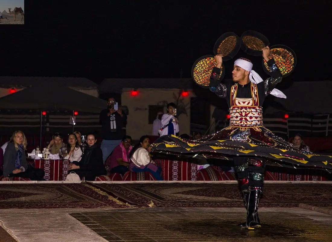 Dubai desert at sunset with a camel ride 