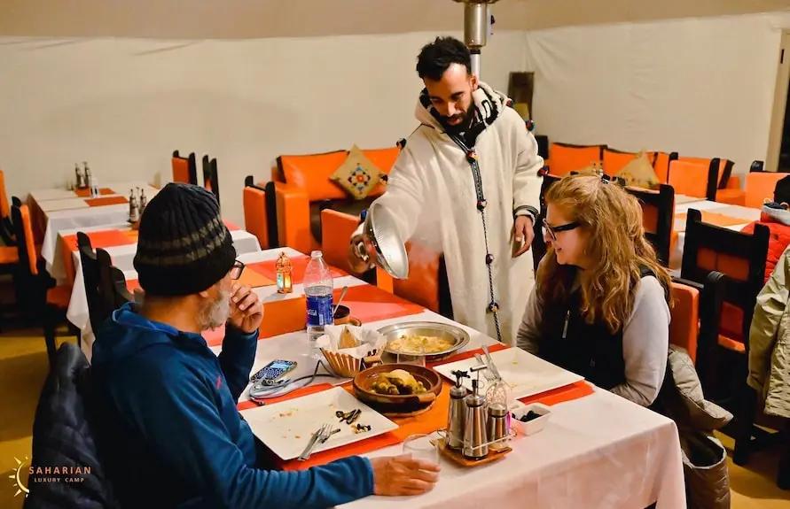 Merzouga Morocco luxury desert camp restaurants 